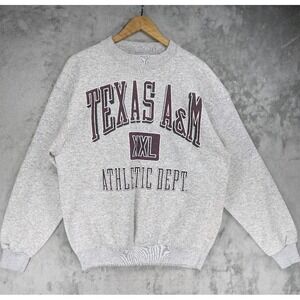 Vintage Galt Sand Texas A&M Aggies Sweatshirt Men's L Gray Made In USA EUC